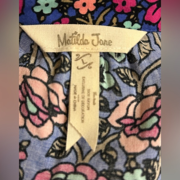 NWOT. Matilda Jane Thoughts & Dreams Floral Patterned Blue Dress - Picture 6 of 6